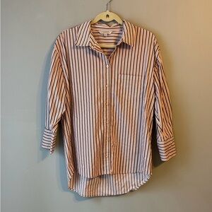 Liverpool Los Angeles Striped Oversized Shirt. Size medium